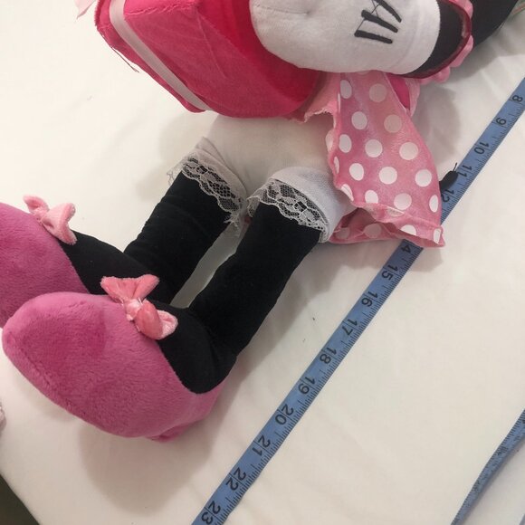 NWT Disney Minnie Mouse Plush Birthday Greeter with Pink Polka Dot Bow 22" Tall - Picture 12 of 14